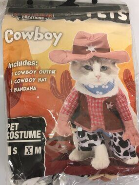 Cat Cowboy Costume - Size Medium - Halloween